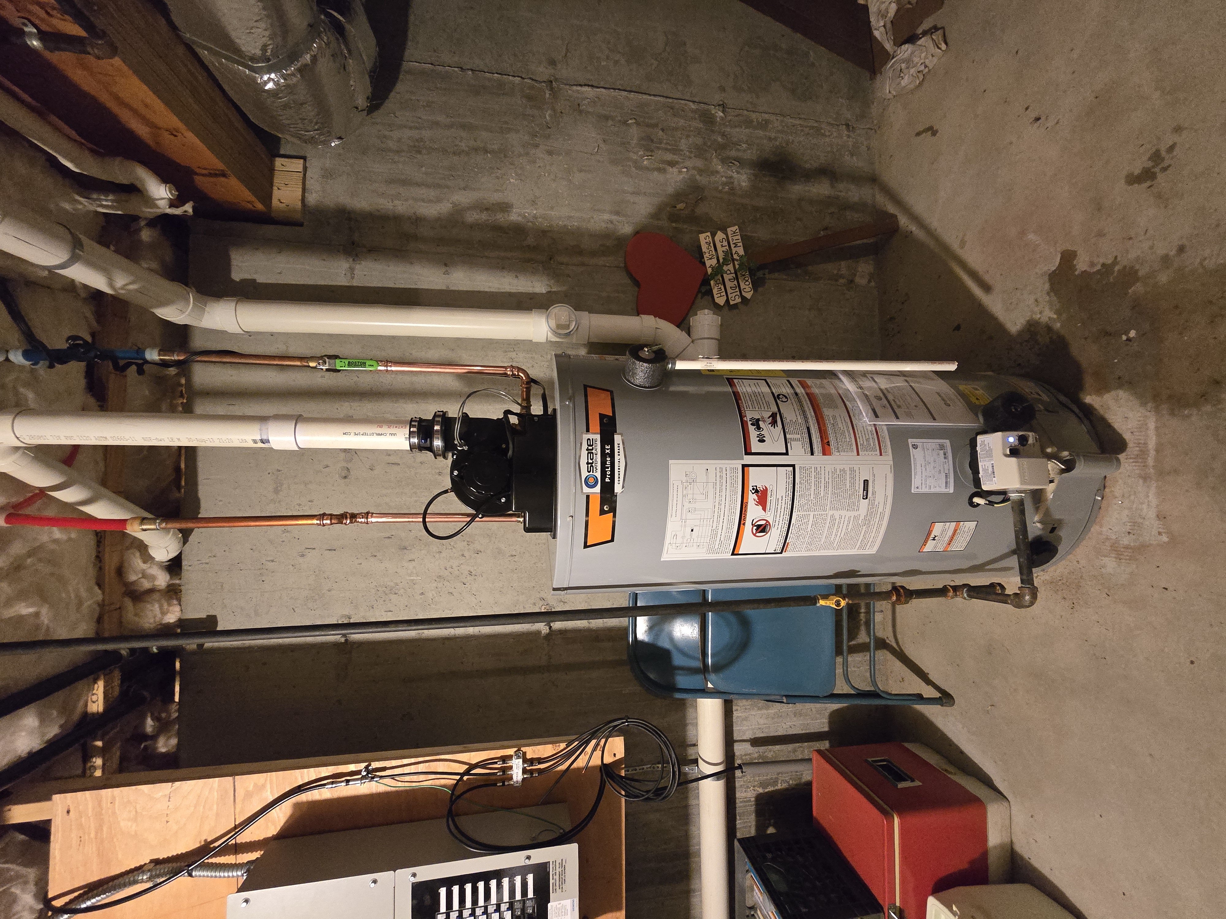 Commercial-grade water heater installation