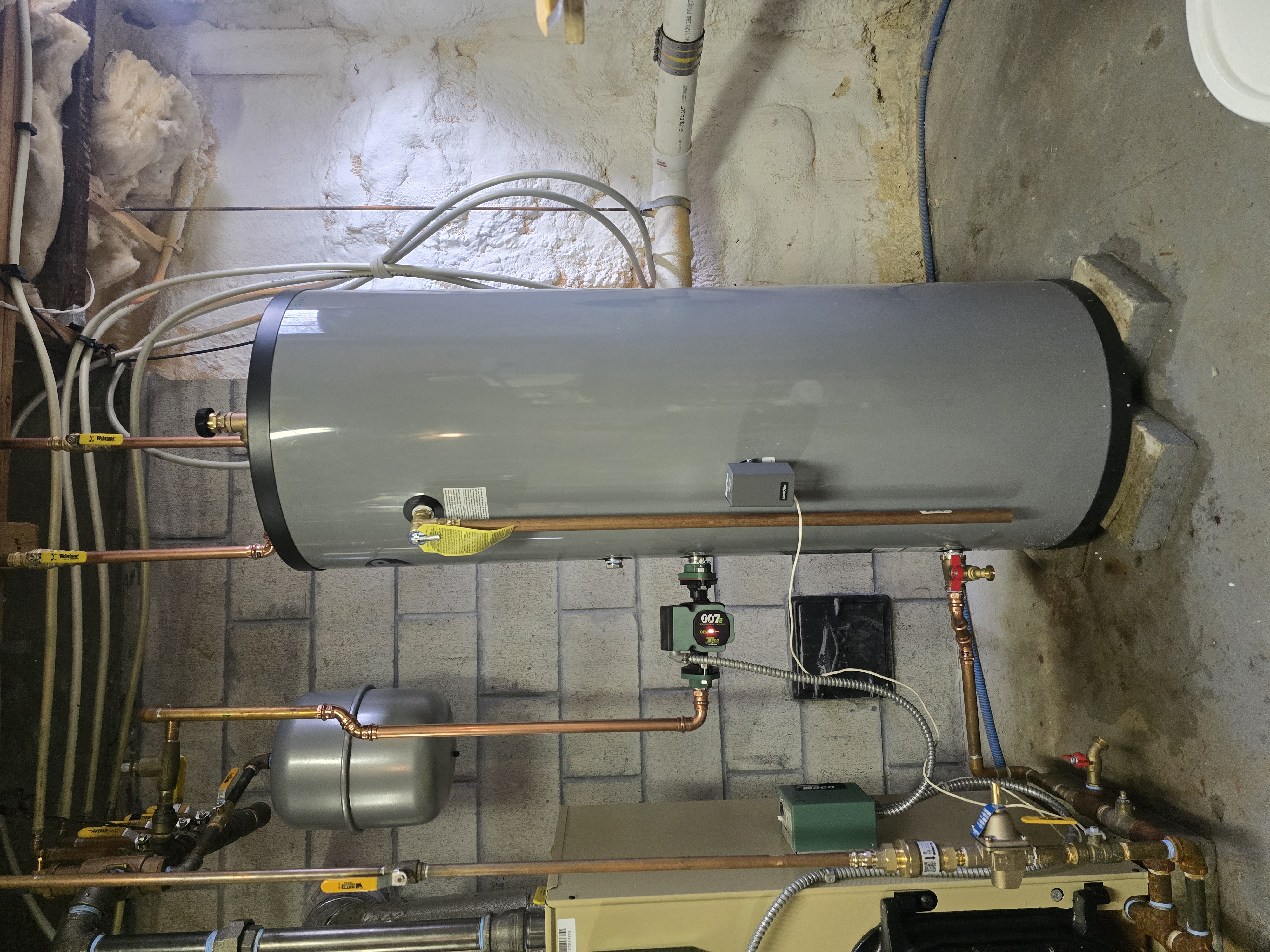 Indirect water heater and hydronic piping install