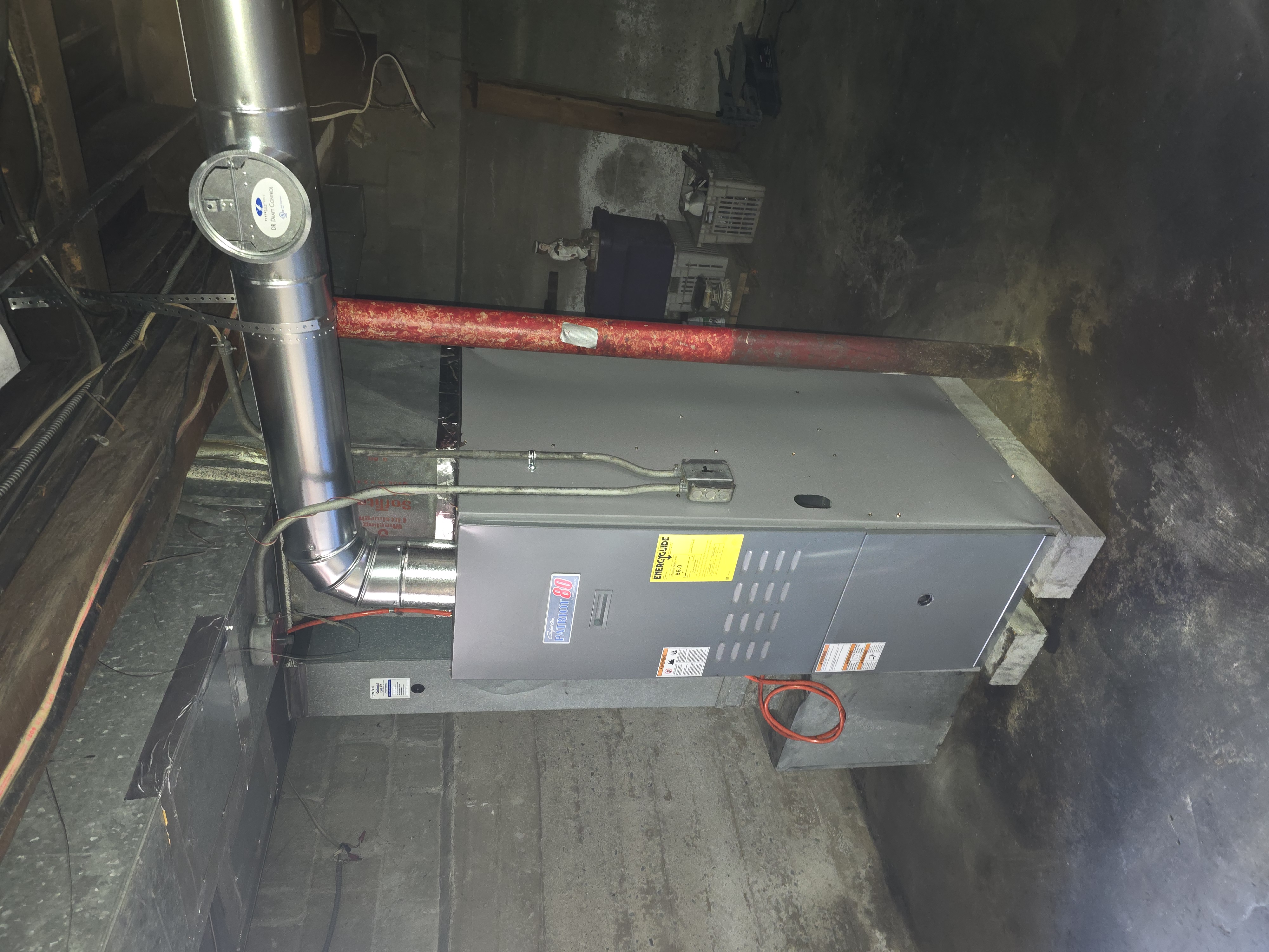 Oil-fired boiler installation, finished