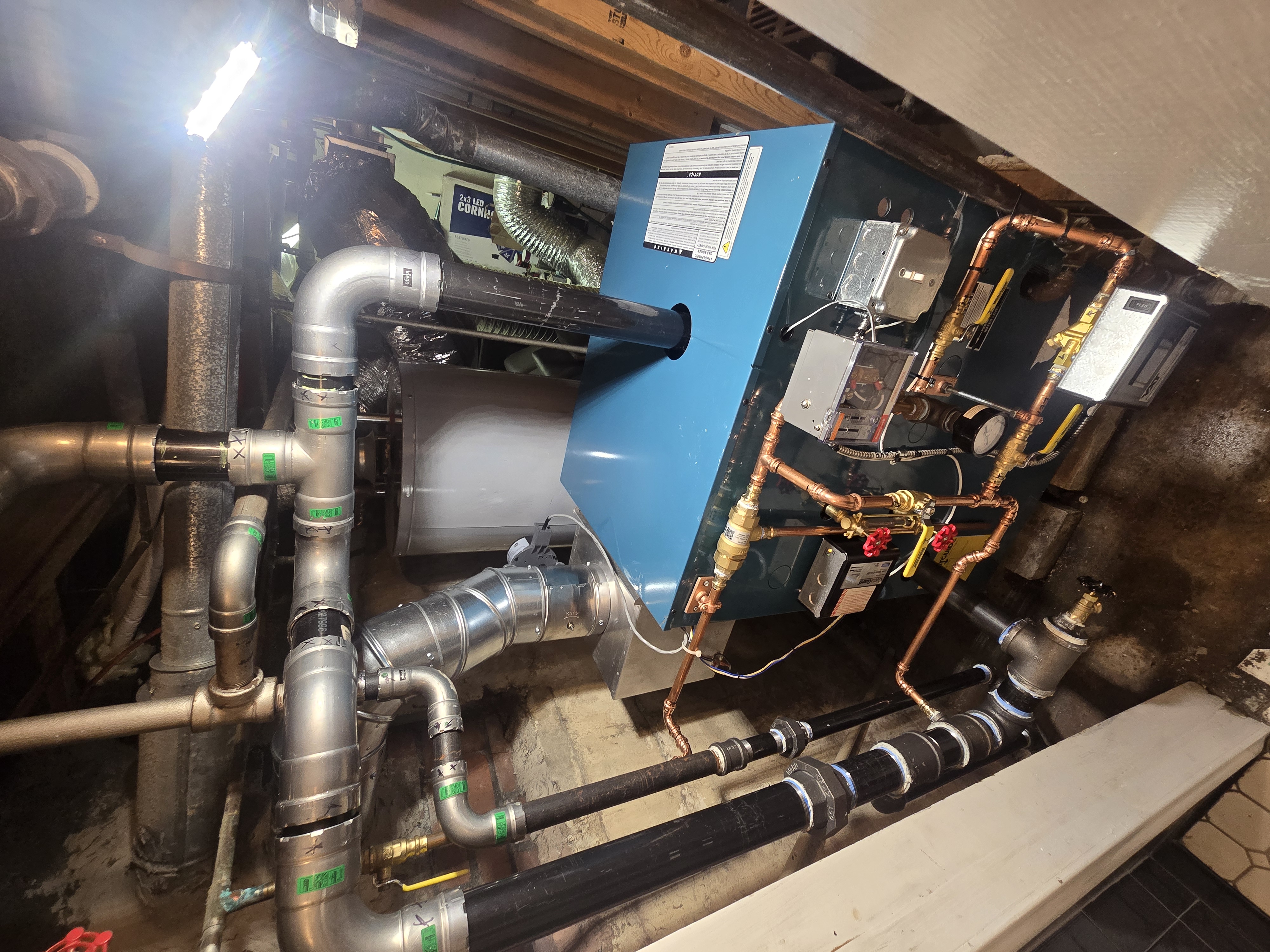 Boiler install with copper distribution piping